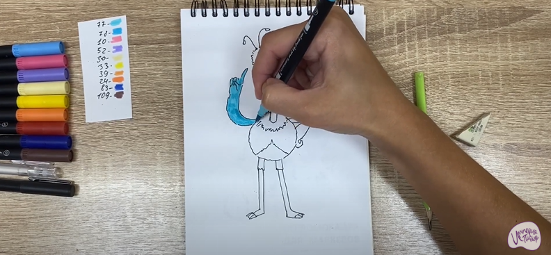 Рисуем Птица Тинк из мультфильма "Маракуда"
