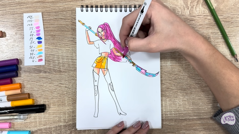 Рисуем Мира из "Кейпоп-охотницы на демонов"