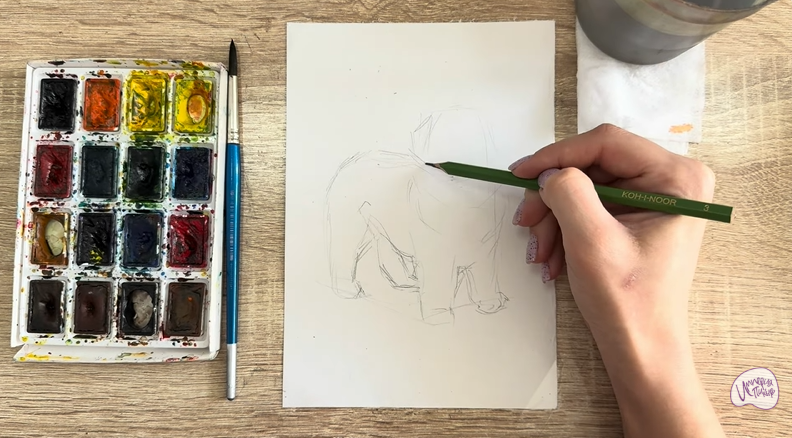 Рисуем Собака породы Ньюфаундленд