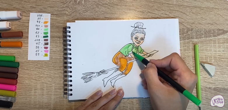 Рисуем Баба Яга из "Царевны"
