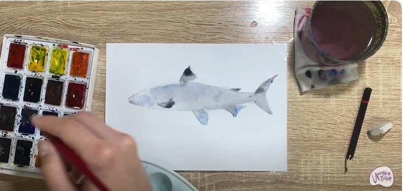 Рисуем Байкальский омуль