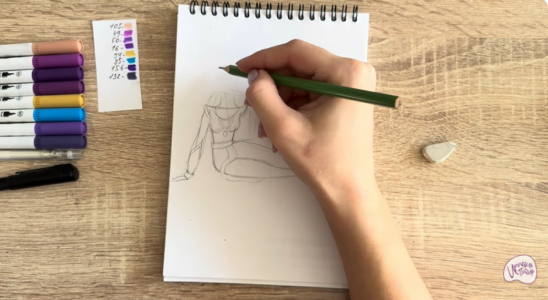 Рисуем Шамаханская Царица из "Три богатыря"