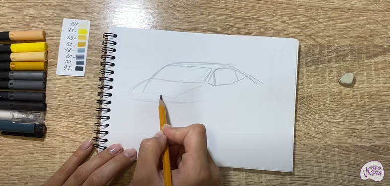 Рисуем Машина марки "Lamborghini"