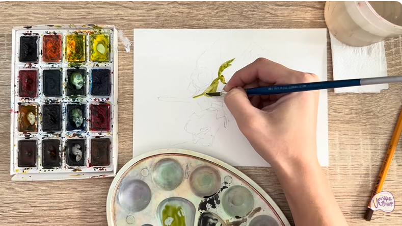 Рисуем Алтей лекарственный