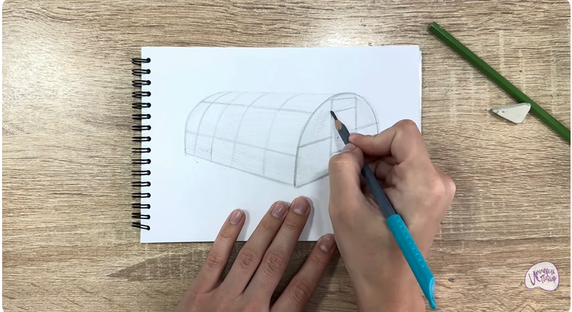 Рисуем Теплица из поликарбоната