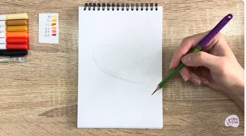 Рисуем Бутерброд с красной икрой