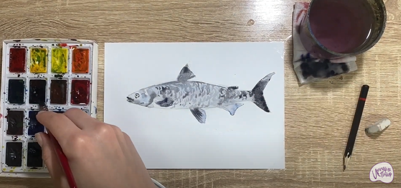 Рисуем Байкальский омуль