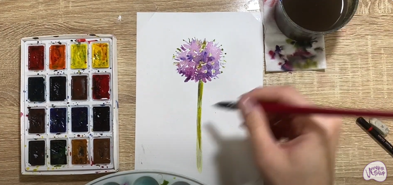 Рисуем Цветок "Аллиум"