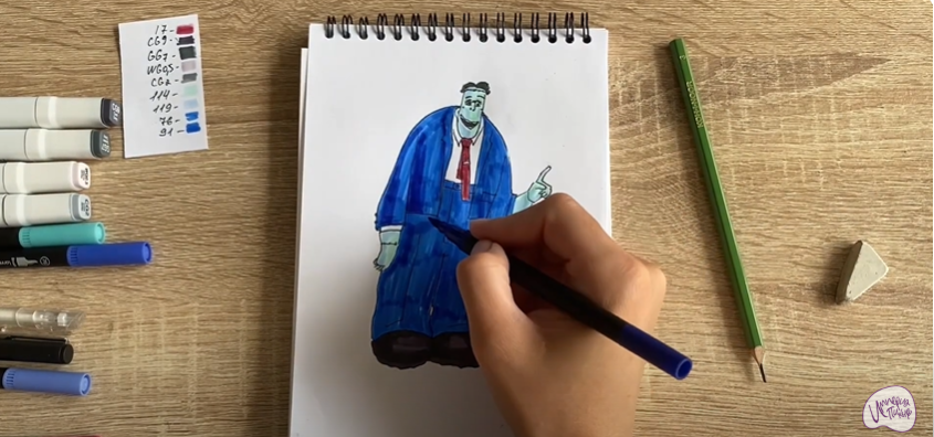 Рисуем Франкенштейн из "Монстры на каникулах"