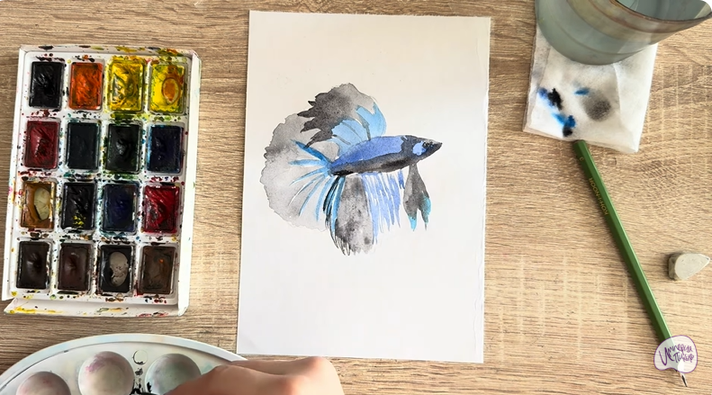 Рисуем Рыба петушок