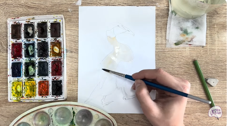 Рисуем Обыкновенная гага