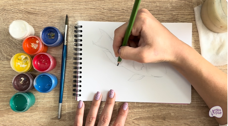 Рисуем Рыба-попугай