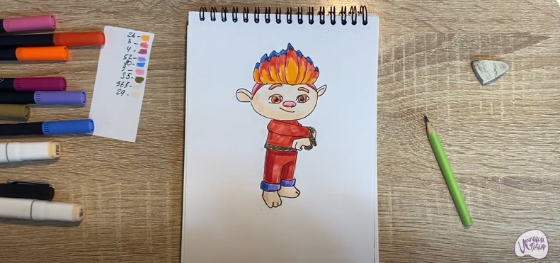 Рисуем Рей из "Монсики"
