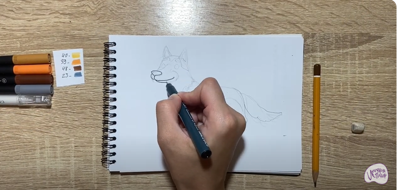 Рисуем Мультяшная овчарка