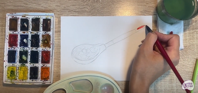 Рисуем Деревянная ложка