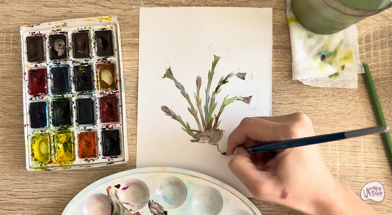 Рисуем Мать-и-мачеха