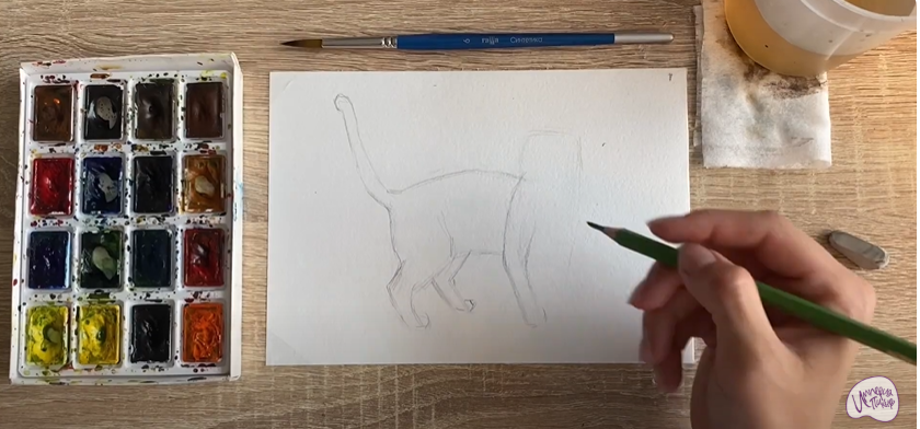 Рисуем Бенгальская кошка