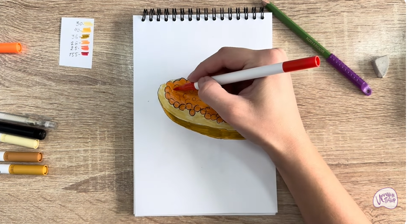 Рисуем Бутерброд с красной икрой