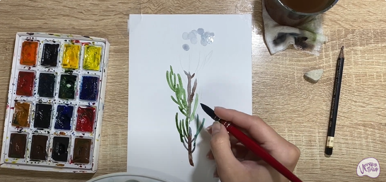 Рисуем Цветок "Бруния"