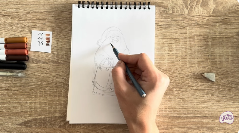 Рисуем Шоколадный Дед Мороз