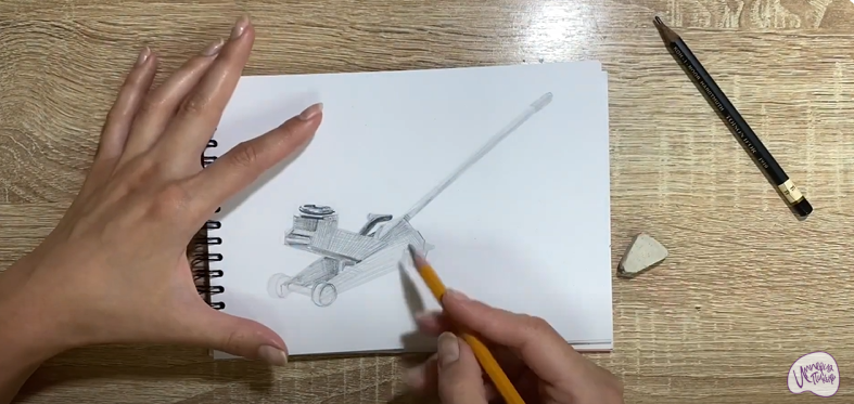 Рисуем Подкатной домкрат