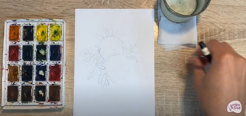 Рисуем Водяника чёрная