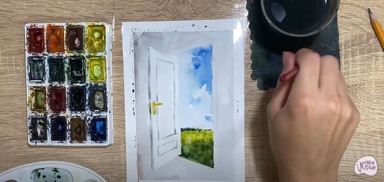 Рисуем Открытая дверь