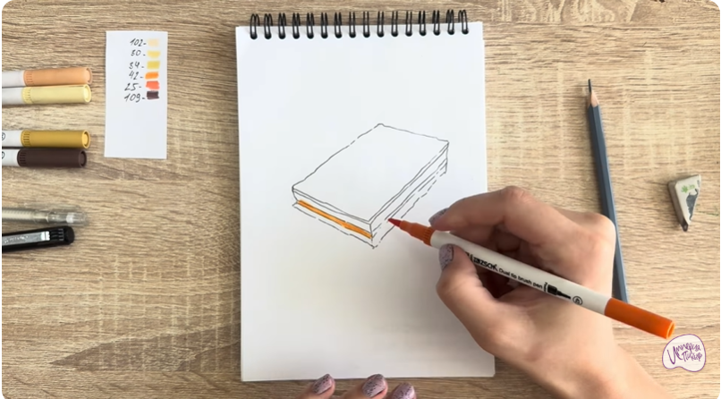 Рисуем Пирожное "Александровская полоска"