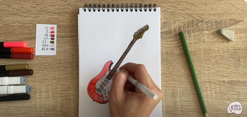 Рисуем Электрогитара