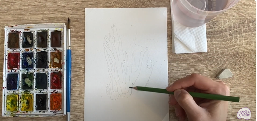 Рисуем Рогатик жёлтый