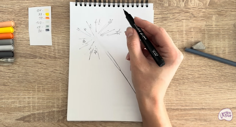 Рисуем Бенгальский огонь