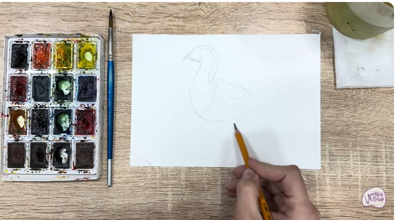 Рисуем Краснозобая казарка