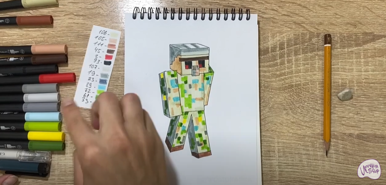 Рисуем Голем из "Minecraft"