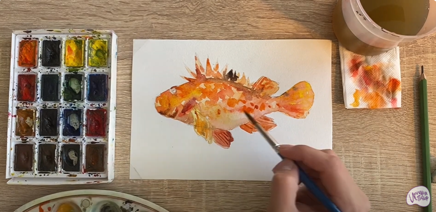 Рисуем Рыба-скорпион