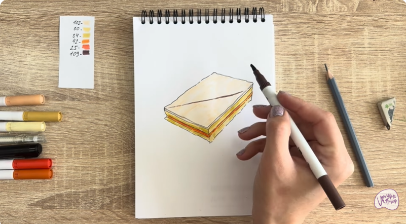 Рисуем Пирожное "Александровская полоска"