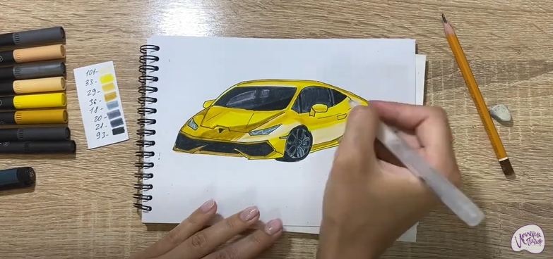 Рисуем Машина марки "Lamborghini"