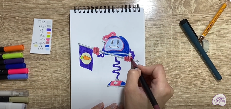 Рисуем Адъютант Мелкотрон из "Геройчики"