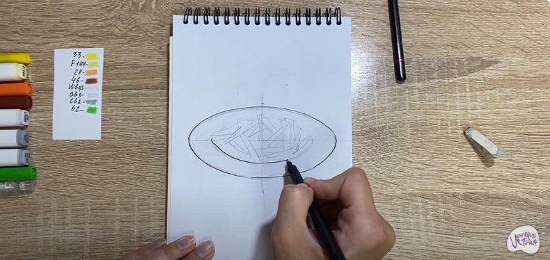 Рисуем Жаренная картошка