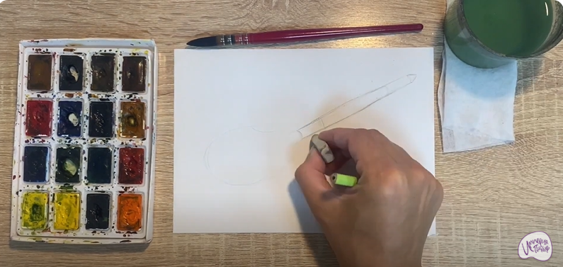 Рисуем Деревянная ложка