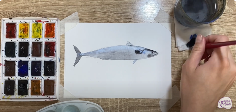 Рисуем Скумбрия