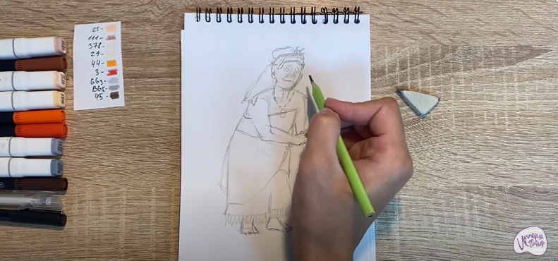 Рисуем Тала из "Моана"