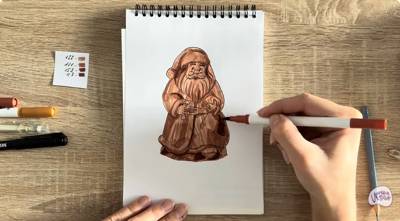 Рисуем Шоколадный Дед Мороз