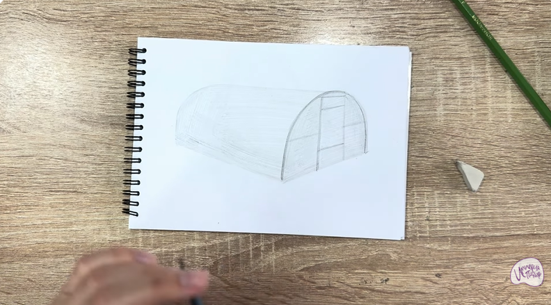 Рисуем Теплица из поликарбоната