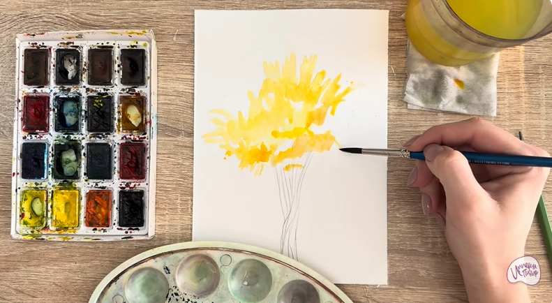 Рисуем Багрянник японский