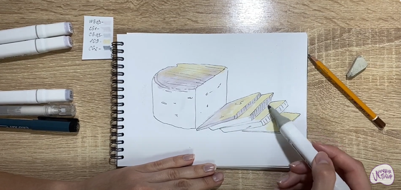 Рисуем Сыр "Фета"