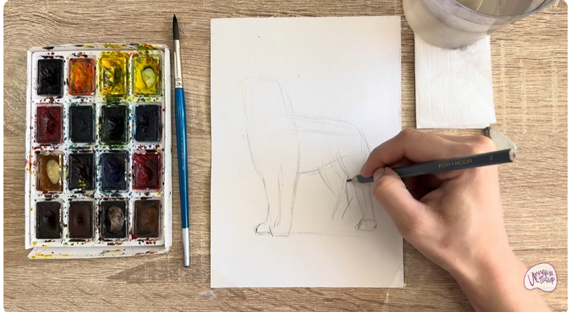 Рисуем Собака породы Бернский зенненхунд