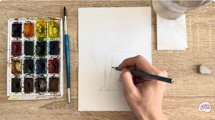 Рисуем Собака породы Бернский зенненхунд