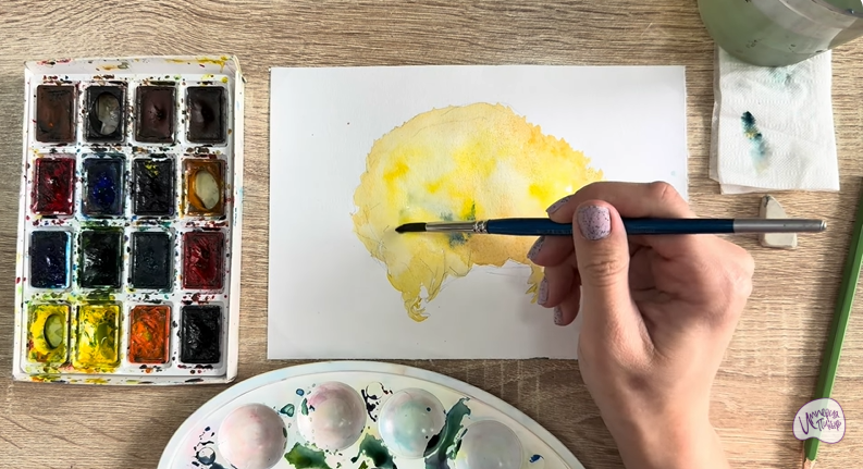 Рисуем Рамария жёлтая