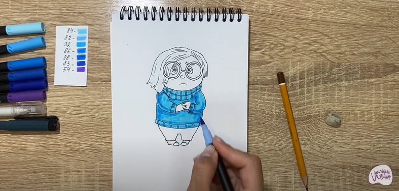 Рисуем Печаль из "Головоломки 2"