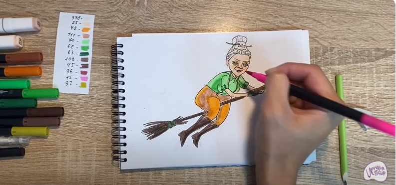Рисуем Баба Яга из "Царевны"